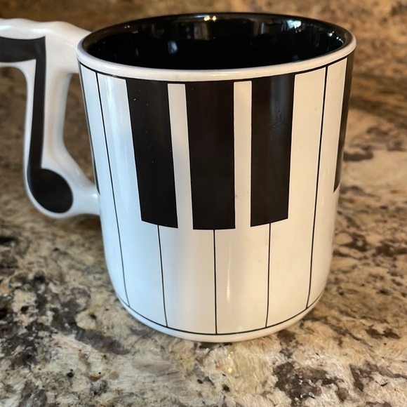 Russ Berrie & Co PIANO coffee MUG with musical note handle ceramic 12oz VINTAGE - Picture 3 of 8